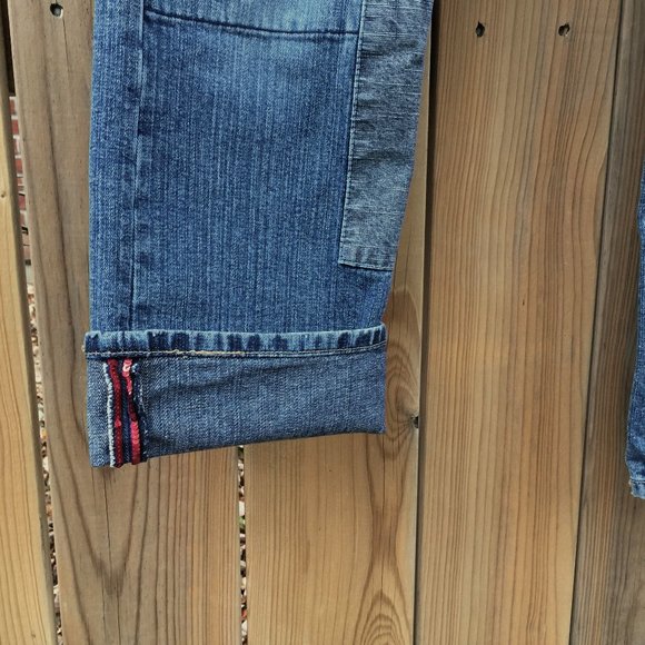 Seal Kay Patchwork Indigo Blue Denim Jeans Straight Leg Fit Womens Size 26 NWOT - Picture 7 of 16